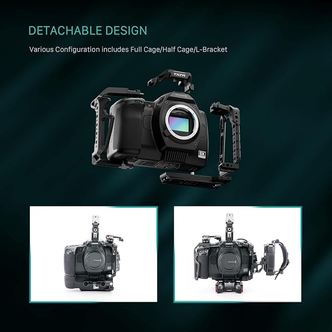 Tilta Advanced Kit for BMCC 6K | Includes Full Cage, Top Handle, Adv. Side Handle, Baseplate, and More | Compatible with Black Magic Design Cinema Camera 6K | Cold Shoe/Arri Rosette/NATO Rail