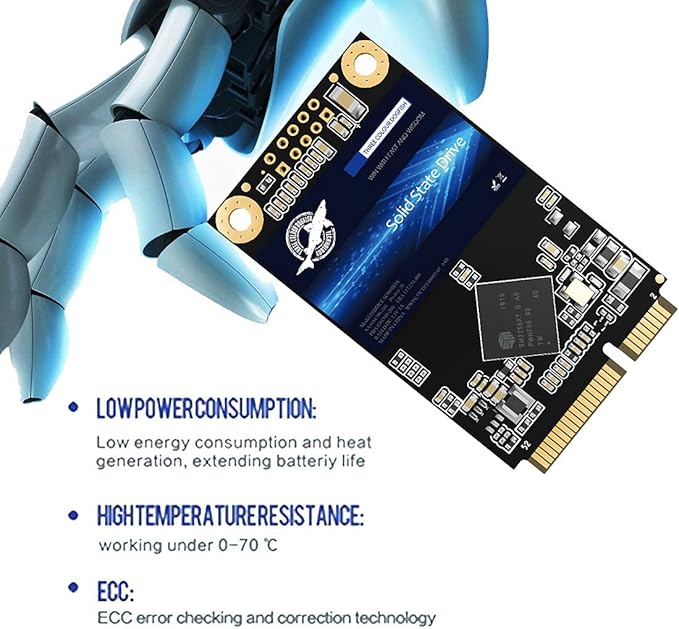 Dogfish mSATA SSD 500GB 3D NAND TLC SATA III 6 Gb/s, mSATA (30x50.9mm) Internal Solid State Drive - Compatible with Desktop PC Laptop - (MSATA 500GB)