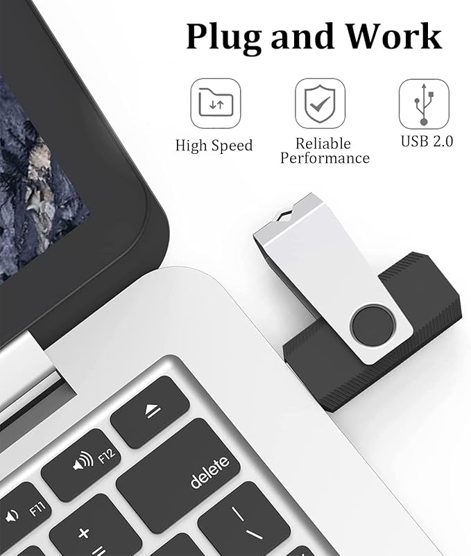 16GB Flash Drive, Thumb Drive USB 2.0 Memory Stick with Lanyards Swivel USB Stick for Portable Data Storage and Backup