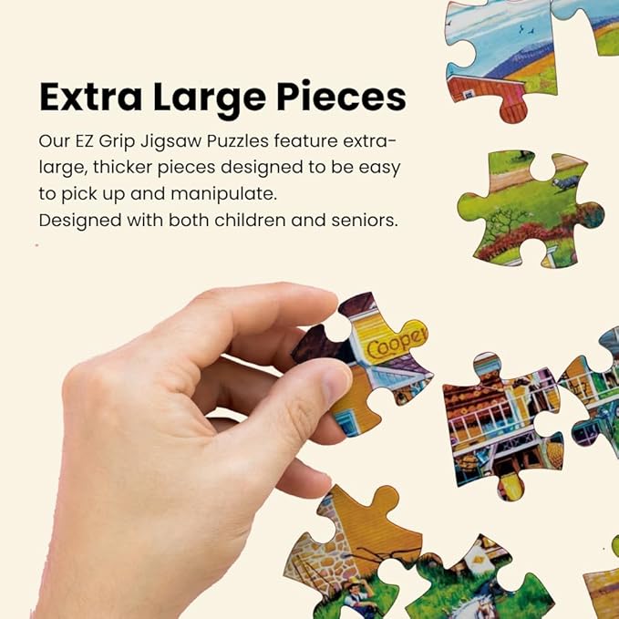 Masterpieces - 500 Piece Jigsaw Puzzle, Large EZ Grip Shapes, White House Fireworks, Fun for Adults, Seniors, Family, Kids, 19.25" x 26.75"