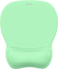 TECKNET Gel Mouse Pad with Wrist Rest, Ergonomic Office Mousepad with Wrist Support - Non-Slip & Smooth Surface Comfortable Desk Accessories Mat for Office, Gaming and Study - Green