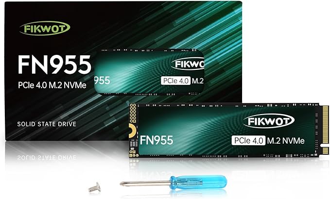 FN955 1TB NVMe SSD M.2 2280 PCIe Gen4x4, Up to 7300MB/s, 3D NAND TLC Flash Internal Solid State Drive, Configure SLC Cache, Storage and Memory Expansion for PS5 Laptop Desktop