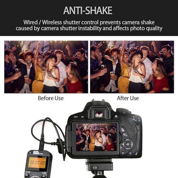 Remote Control Compatible for Sony, Pixel Wireless Shutter Release Cable TW-283 S1/S2 Timer Remote Control Compatible for Sony Alpha A100 A350 A450 A550 A560 A9 A99 A77 A7RII A7