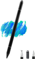 Stylus Pens for iPad, Luntak 3 in 1 Ballpoint Pen, Fiber Tip & Clear Disc Capacitive Stylus iPad Pencil for Apple iPhone/iPad Pro/Mini/Air/Android/Microsoft/Surface All Capacitive Touchscreen - Black