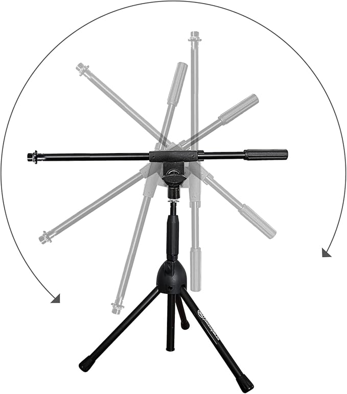 AxcessAbles Short Microphone Stand with Boom Arm | Low Profile Mic Tripod Stand for Kick Drums | Guitar Amp Stand | Low-Pro Mike Stand (MS-101L)
