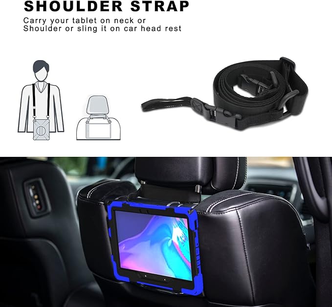 Rantice Case for Samsung Galaxy Tab Active5 PRO / Active4PRO / Active PRO 10.1, Shockproof Drop Protection Case with 360 Stand, Hand Strap & Shoulder Strap for SM-X350/X356B/T540/T547/T630/T638(Blue)