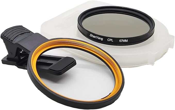 67mm Clip-on CPL Phone Camera Lens Filter, Polarized Camera Lens Filter CPL Filter for iPhone 16 15 Pro Max Plus 14 13 Pro Max Mini 12 11 X XS Galaxy
