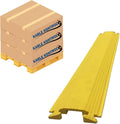 Kable Kontrol Drop Over Floor Cord Cover – 60” Inch Long 1 Channel Cable or Wire Protector – 10 Pcs Bulk Pack - Rubber Ramp for Indoor and Outdoor Use – Yellow