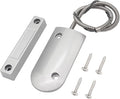 Magnetic Reed Switch Wired Surface Mount Normally Open NO Contact Sensor Alarm Magnetic Door Switch with 2 Wires, Zinc Alloy Sliver, OC-60B