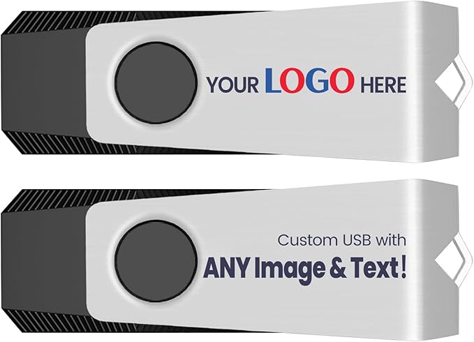 Customizable Flash Drives 128MB, Wooolken Personalized USB 2.0 Drive 10/20/50/100 Pack, Custom Thumb Drive Engraved Logo USB Drive (Mixcolors)