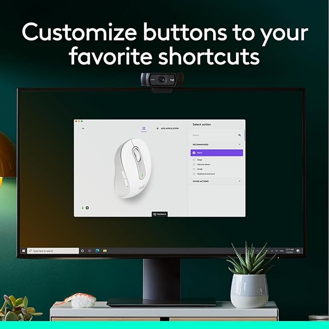 Logitech Wireless Mouse Signature M650 L Full Size - Large Hands, 2-Year Battery, Silent Clicks, Customizable Buttons, Bluetooth, PC/Mac/Chromebook - Off White, Right-Handed, Large