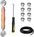 BAYTORY Window Screen Repair Kit, Steel Roller Tool with Bearing, Spline Removal Hook, 32ft Retainer Spline and 8Pcs Screen Clips Replacement for Installing Door Mesh Screens