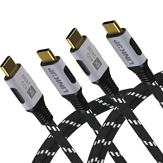 LINKUP USB 4.0 USB C to USB C Cable | Thunderbolt 4/3 Compatible | Type C Charger for MacBook and iPhone | 240W Fast Charging | 40Gbps Data Transfer | 8K@60Hz Display Cord | Use with all USB C devices