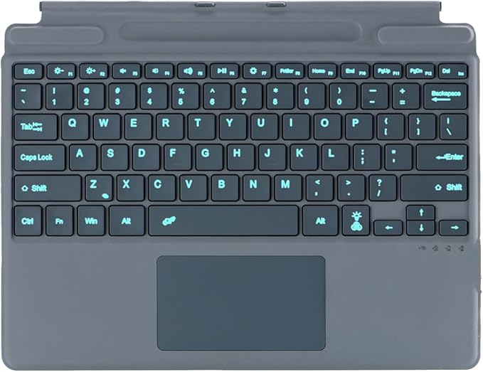 Keyboard for Microsoft Surface Pro Copilot+ (11th Edition) / Pro 11 / Pro 10 / Pro 9 / Pro 8 / Pro X, 13 inch, Detachable Type Cover with Touchpad, 7-Color Backlit & Pen Holder(Grey)