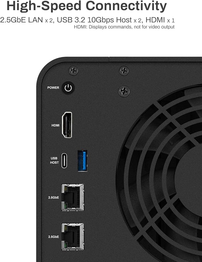 TERRAMASTER F4-424 Pro NAS Storage - 4Bay Core i3-N305 8-Core 8-Thread CPU, 32GB DDR5 RAM, 2.5GbE Port x 2, Network Attached Storage Peak Performance for Business (Diskless) Black