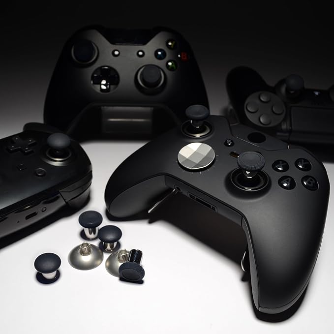 eXtremeRate 8 in 1 Magnetic Metal Thumbsticks for Xbox Series X/S, for Xbox One S/X & PS4 Slim/Pro Controllers with T8H Screwdrivers - Black