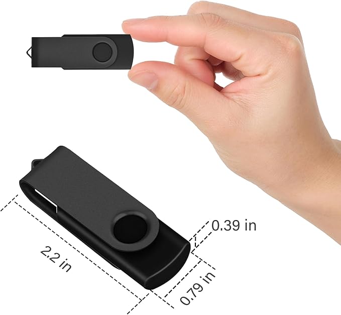 EASTBULL 16GB USB Flash Drive 20 Pack with Lanyards - USB 2.0 Jump Drive for Storage and Backup - Black