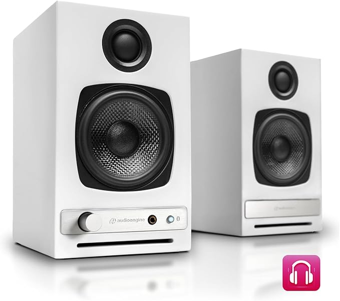 Audioengine A2-HD (HD3) Wireless Bluetooth PC and Computer Desktop Speakers with aptX HD - USB, RCA, Headphone Compatible