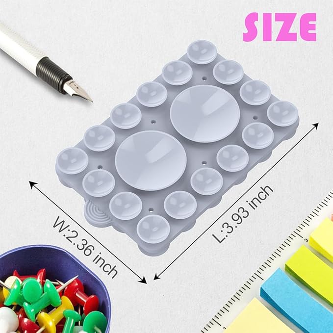ZYCCER Double Sided Silicone Suction Phone Holder Mount,Compatible with iPhone and Android Cases Hands-Free Mirror Shower Phone Mount Strong Grip Holder (Light Blue, Double Sided 2PCS)