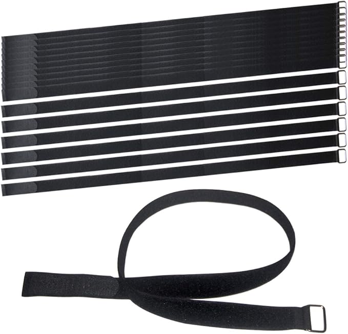 36 inch Cable Strap with Buckle - 16 PACK Hook and Loop Fastening Straps - Adjustable Nylon Extend Securing Strap