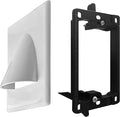 BestMounts - 1 Pack In Wall Cable Management 1-Gang Screw Less Low Voltage Cable Plate with Mounting Bracket ETL Listed (Outer Nose)