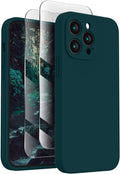 FireNova Designed for iPhone 13 Pro Case, Silicone Upgraded [Camera Protection] Phone Case with [2 Screen Protectors], Soft Anti-Scratch Microfiber Lining Inside, 6.1 inch, Teal