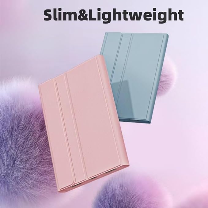 Keyboard Case for Galaxy Tab A9+/A9 Plus 11 Inch 2023, Slim Lightweight 7 Color Rainbow Backlight Detachable Magnetic Bluetooth Keyboard Cover with S Pen Holder,Pink