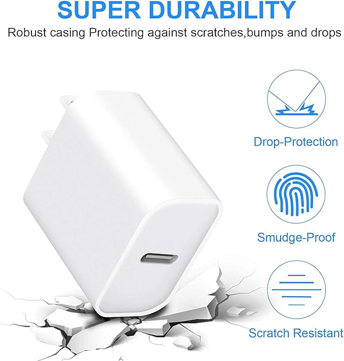 iPhone 15 14 13 Charger Block,20W PD USB C Charger iPhone Fast Charger Plug Type C Wall Charger,PD Durable USB-C Power Delivery Adapter Box Compatible with iPhone 15/15 Pro Max/14/13 Mini/12/11,iPad
