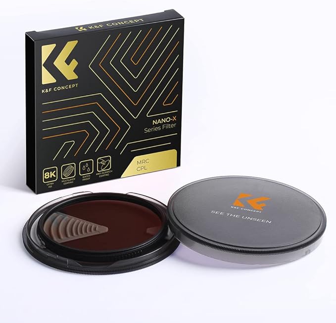 K&F CONCEPT 127mm Circular Polarizers Filter Polarizing Filter 28 Multi-Layer Coated Super Slim High Definition CPL Lens Filter (Nano-X Series)