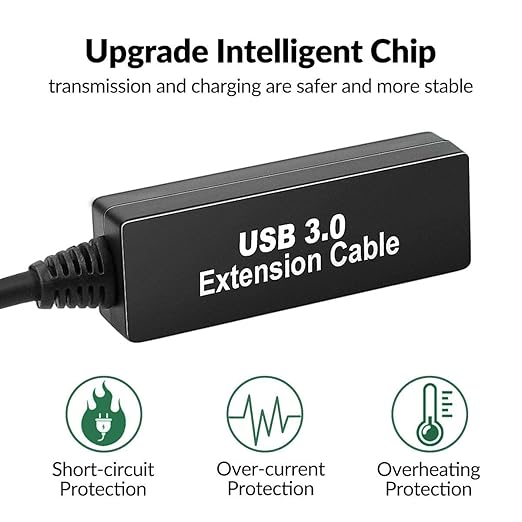 25Feet Active USB 3.0 extension cable,USB 3.0 Extension Cord A-Male A-Female,With Expansion Chipset Signal Boosters, Compatible With Oculus Quest 3,VR, Xbox, PS4, Webcam,etc.