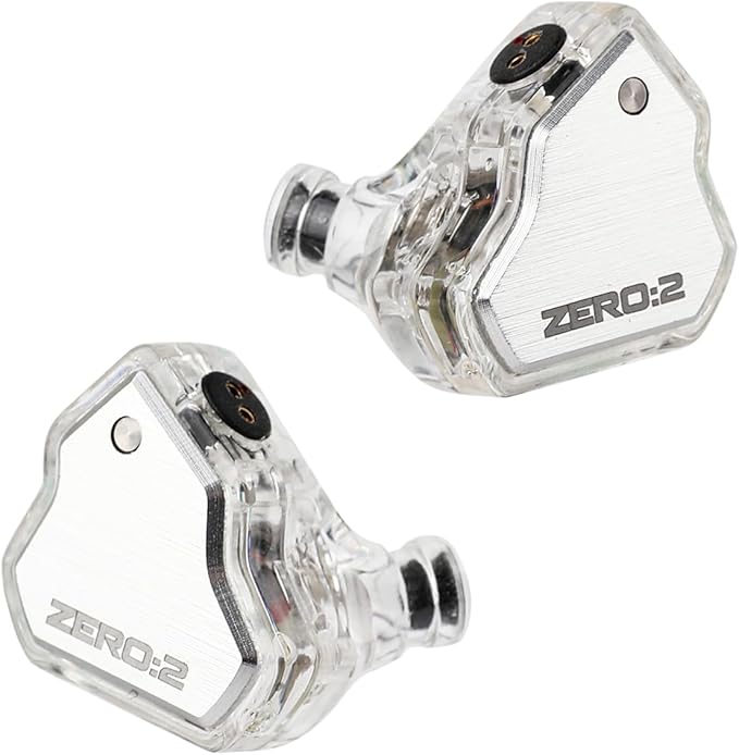 Linsoul 7Hz x Crinacle Zero:2 in Ear Monitor, Updated 10mm Dynamic Driver IEM, Wired Earbuds Earphones, Gaming Earbuds, with OFC IEM Cable for Musician (Silver)