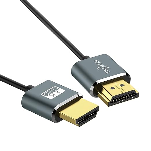 Twozoh Flexible & Slim HDMI Cable 5FT 2 Pack, Ultra Thin HDMI Cord Supports High Speed 4K@60Hz 18gbps 2160P/1080P