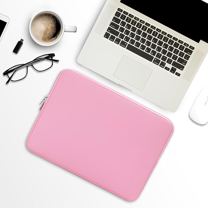 RAINYEAR Laptop Sleeve Protective Case Soft Lining Zipper Cover Padded Carrying Bag Compatible with Notebook Computer Ultrabook Chromebook,13"-13.3", Pink (Upgraded Version)