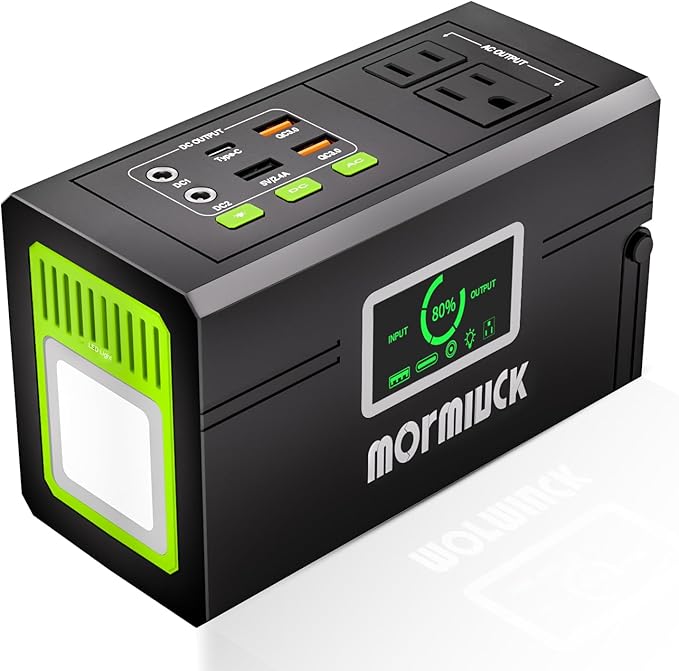 Portable Power Station 127W (Peak 150W),88.8Wh Solar Generator(Solar Panel Optional), Power Supply with 110V AC Outlet, 1*Type-C, 2*QC3.0, Solar Powered Generator for Emergency Backup, Camping