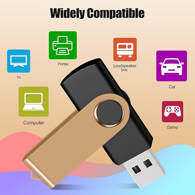 EASTBULL 4GB USB Flash Drive Bulk Thumb Drives 20 Pack with Lanyards USB 2.0 Memory Sticks Zip Drive Pen Drive for Storage and Backup Gold 20PCS 4GB