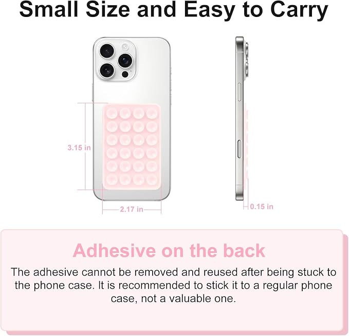 2PCS Silicone Suction Phone Case Mount,Non Slip Suction Cup, Hands-Free Phone Accessories Holder for Selfies and Videos,Silicone Adhesive Stand Sticky for Cell Phone Light Purple