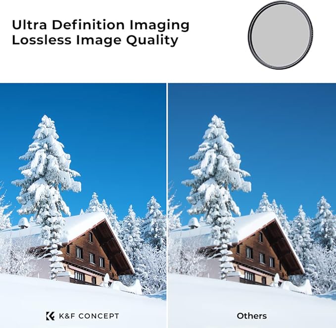 49mm Circular Polarizers Filter, K&F CONCEPT 49MM Circular Polarizer Filter HD 28 Layer Super Slim Multi-Coated CPL Lens Filter (Nano-X Series)