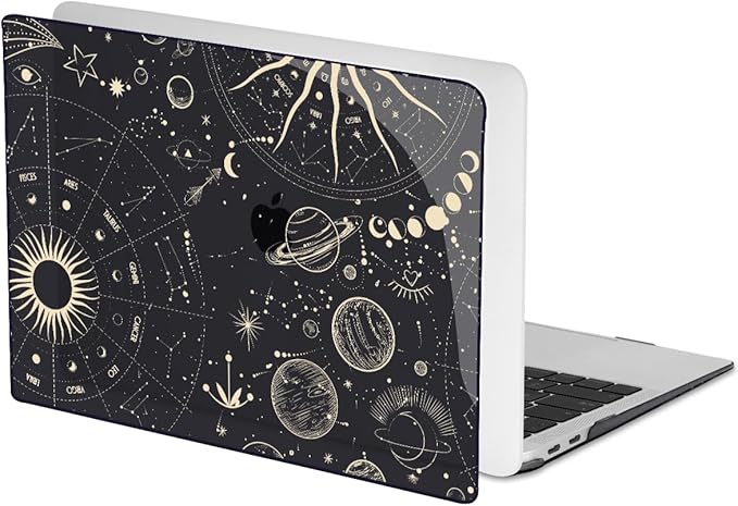 Compatible with MacBook Pro 13 inch Case 2022 2021-2016 A2338 M2/M1 A2251 A2289 A2159 A1989 A1706 Model, Pattern Plastic Hard Shell Keyboard Cover Screen Film Webcam Cover, Constellation
