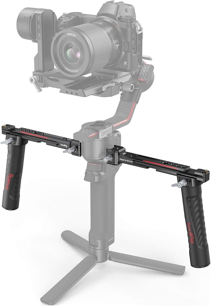SMALLRIG Dual Handle Handgrip for DJI RS 4 /RS 4 Pro/RS 3 / RS 3 Pro/RS 2 / RSC 2 Gimbal, Gimbal Handle Grip with NATO Rails, Cold Shoe, 1/4"-20 & 3/8"-16 Threaded Holes