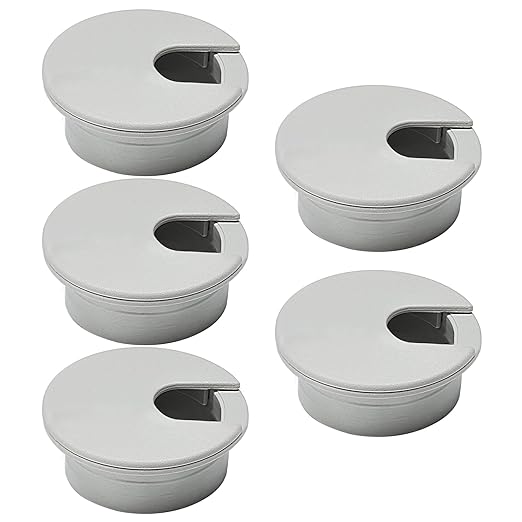 5 Pcs Desk Grommet 1-3/8" / 35 mm, Desk Cord Hole Cover, Cable Grommet ABS Plastic, Desk Hole Grommet for Home & Office Pc, Detachable Cable Cord Organizer-Light Grey