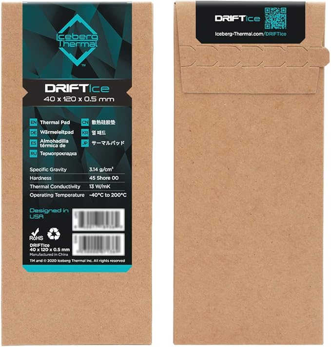 Iceberg Thermal DRIFTIce Thermal Pad 120mm x 40mm (0.5mm) (13 W/mK)