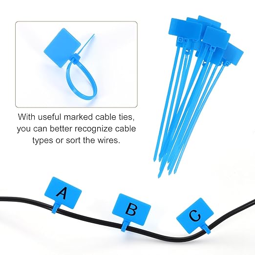 uxcell 4Pcs Cable Cord Grommet, 1-9/16"(40mm) Rubber Desk Grommets Wire Pass Through Hole Cover with Marked Cable Ties for Home Office Cable Wire Protection, Black