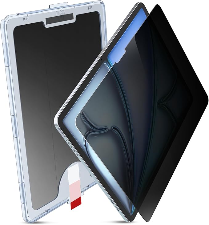 MOBDIK 1 Pack Privacy Screen Protector Compatible with iPad Air 11 inch M3 2025/ M2 2024, Anti Spy, 9H Tempered Glass, EZ Kit