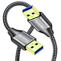 USB 3.0 A to A Male Cable 1 ft,Super Speed Type A Male to Male Cable USB 3.0 Double End USB Cord for Hard Disk, Cameras,Laptop Cooler, DVD Player and More (1FT/0.3M)