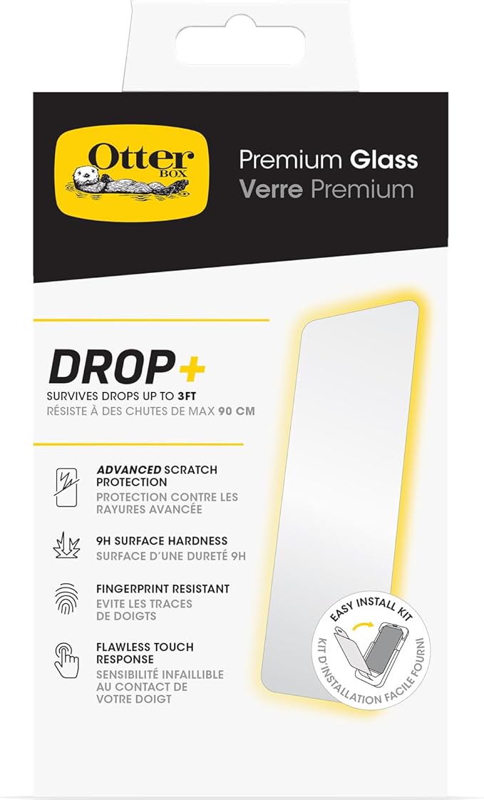 OtterBox iPhone 15 Premium Glass, Scratch Protection, Flawless Touch Response, Fingerprint Resistant, Easy Installation
