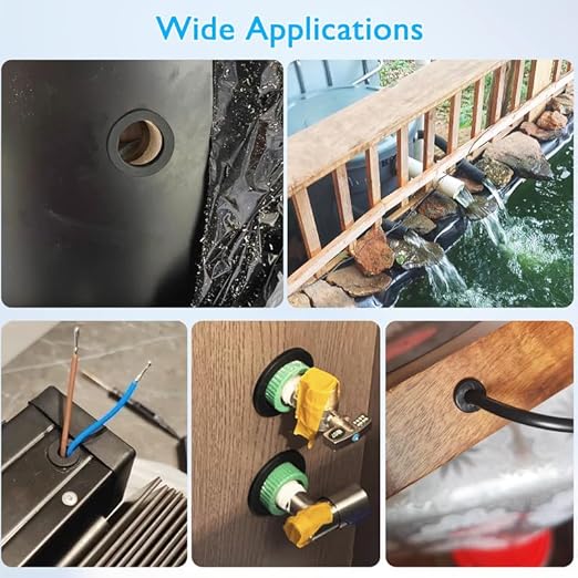 6 Pcs 1-1/2" Drill Hole, 1-1/8" ID Silicone Rubber Grommets for Wiring, Firewall Hole Plug, Top Hat Grommets for Vinyl Tubing in Hydroponic and Irrigation Systems Metal Wall Drywall