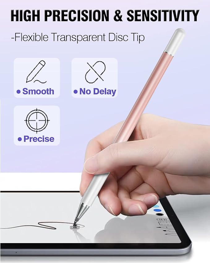 Stylus Pens for Touch Screens, 2 in 1 High Precision Universal Stylus Pen for iPad Compatible with Apple, iPhone, iPad, Android, Samsung Tablets, Phones, 3 Pack-Blue, Green, Yellow
