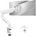 Single Monitor Mount for 22 24 27 32 inch Screen, Gas Spring Arm Holds 4.4-22 lbs, Monitor Desk Mount, Gaming & Home Office Use, VESA 75x75mm & 100x100mm, Freelift Pro White