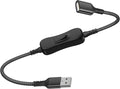Itramax USB On Off Switch Cable for Carplay 1FT,Inline USB Power Switch USBA Male to Female Extension Cord with Switch Upgraded Toggle Cable for PC,TV,Car,LED Strip,Desk Lamp,Fan,Light