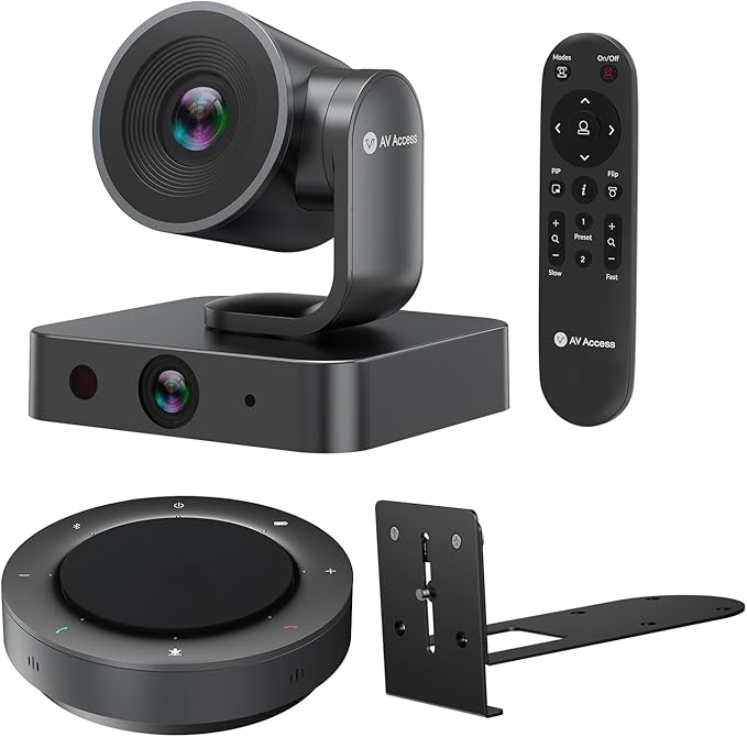 4K Conference Room Camera System, AI Auto-Tracking PTZ Camera 3x Optical/5x Digital Zoom with Bluetooth Speakerphone Set, 120° Wide-Angle, 16-Foot Mic Pickup, for Zoom YouTube Teams OBS and More
